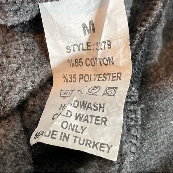 NoS Paris France Embroidered Black Gray Fleece Knit Zip Bomber Jacket Sz M - Picture 10 of 10